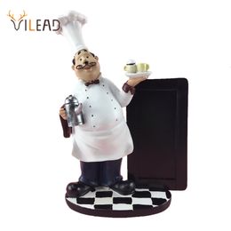 Decorative Objects Figurines VILEAD 24cm Resin Message Board Moustache Chef Western Restaurant Kitchen Pastry Shop Craft Home Decoration Accessories 230522