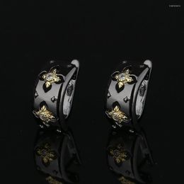 Stud Earrings Fashion Black And Gold Two-color Jewelry Cross Shape Punk Style Star Earring Earings For Women