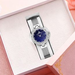 Diamond Goddess Luminous Quartz Womens Watch Mesh Belt Wear Resistant Ladies Wrist Watches Nature Beauty Exquisite Present223m