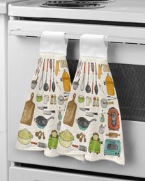 Kitchen Cooking Tools Hand Towel Bathroom Supplies Absorbent Cloth Dishcloths Hanging Cloth Kitchen Accessories