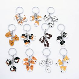 New Pet Dog Corgi Keychain Pendant Bag Charm Car Keyrings Cute Animal Keychains Men Metal Jewellery Gift Accessories