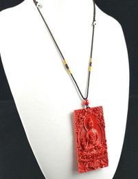 Chinês Red Organic Cinnabar Stone Buda Pingente Pingente Jóias de Moda Jóia Lucky Amulet Gifts Para Mulheres Men4183250