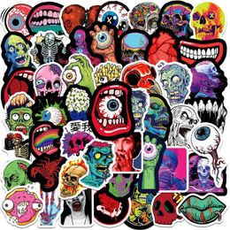 50Pcs Horror Eyeball Skull Stickers Zombie Thriller Halloween Graffiti Kids Toy Skateboard car Motorcycle Bicycle Sticker Decals Wholesale