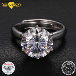 Band Rings 055ct 925 Sterling Silver Ring Classic Style Diamond Jewellery Moissanite Ring Wedding Party Anniversary Adjustable Size Ring J230522