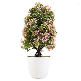 Decorative Flowers Artificial Potted Flower Plastic Plant Fake For Garden Home Office Decor Planter Desktop Pots