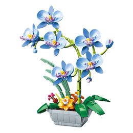 Çiçek Orkide Kiraz Ağacı İnşaat Blok Set Buket Tuğla Oyuncak Çocuklar için Kız Yapı Blokları Diy Dekor Bonsai Brickheadz