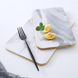 Plates Nordic Ceramic Dinner Plate Marble Pattern Phnom Penh Tray For Bread Pizza Chopping Pastry Western Steak Dish Tableware