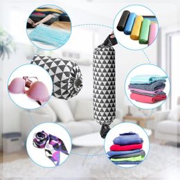 Storage Boxes 2 Pieces Cotton Linen Bag Holder Shopping Dispenser With Hook Door Carrier Office Home Kitchen Travel Supplies