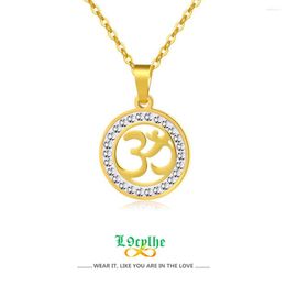 Pendant Necklaces Gold Colour OHM Hindu Buddhist AUM OM Necklace Hinduism Yoga India Outdoor Sport Chain Vintage Jewellery