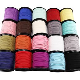 5/10/20m 2.5mm Flat Faux Suede Braided Cord Velvet Leather Rope Handmade Thread String for Jewellery Bracelet Necklace Keychain