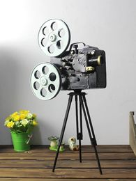 Decorative Objects Figurines Highly Personality Metal Ornaments P ography Props Retro Antique The Ground Tripod Camera Shape 230522