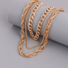 fashion multilayer cuban thick chain necklace simple punk style anchor necklace luxury designer multi-element endant necklace combination chain Jewellery 02