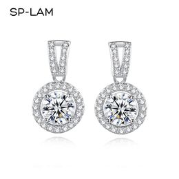 Stud Moissanite Drop Earrings 925 Silver Women Luxury Real GRA I Ct Bridal Wedding Engagement Earing Fine Jewellery Free Shipping