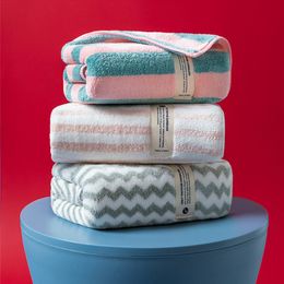 1Pc 34x75cm Colourful Striped Hand Towel Coral Fleece Home Soft Velvet Hair Cloth Bathroom Shower Clean Washcloth