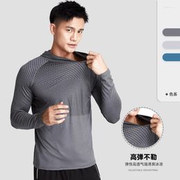 Men's Hoodies Men Summer Running Fitness Casual Hooded Quick Dry Sweatshirts Solid Pullover Shirts With Hood Outdoor Gym Hoodie Man