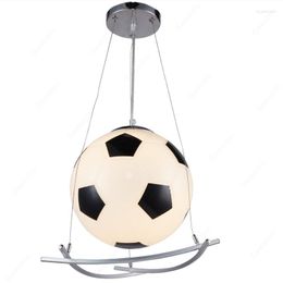 Pendant Lamps Hanging Soccer Light For Bedroom Lamp Football Chidren Room Home Decor Modern Led Fixture Loft Industrial Kid Gift