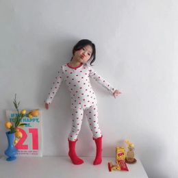 Clothing Sets Suit Full Sleeve Pullover Polka Dot O-neck Collar Regular Cotton Sweet Fashion Comfortable Spring Autumn Girls For Kids