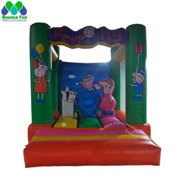 Mini Home Pvc Cute Inflatable Bouncy Castle With Slide Toddler Commercial Cartoon Pig Bounce House Jumper Bouncer