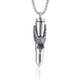 Necklaces Necklace Men Fashion Bullet Pendant Stainless Steel Punk Eagle Shaped Clavicle Chain Birthday Festive Party Gift