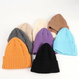 Beanies Beanie/Skull Caps Knitted Hats Warm Solid Colour Thicken Pointed Hat Elastic Toddler Korean Style All-match Autumn Winter Accessories