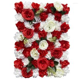 Decorative Flowers 40x60cm Artificial Background Decoration Silk Rose Flower Wall Pink Romantic Wedding Party Holiday Decor