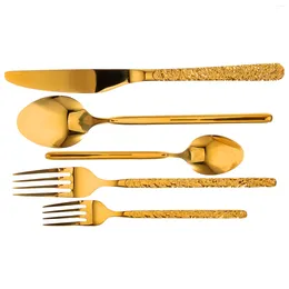 Dinnerware Sets 1 Set Premium Creative Retro Relief Pattern Household Cutlery Kit Forks For Home