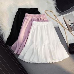 Skirts Summer Black Mini Skirt For Women High Waist Cute Korean Style Ruffle Woman Fashion 2023 Kawaii Clothes Festival