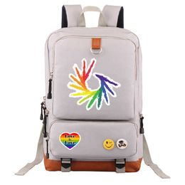 Rainbow Backpack Casual Shoulder Bag Oxford Schoolbag 0819