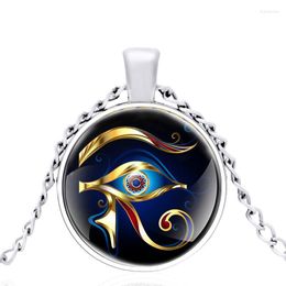 Pendant Necklaces Classic Vintage Eye Of Horus Design Charm Glass Dome Necklace Jewellery Men Women Accessories Gifts