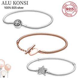 Bangle 2021 new Fit Original Real 925 Silver authentic pan bracelet For Women princess star couple DIY fashion wedding Jewelry