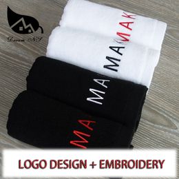 100% Cotton Luxury Big Bath Black White Towel Beach Towel Free Design Custom Embroide Logo Custom Message Greetings