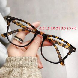 Sunglasses Frames Fashion Vintage Finished Myopia Glasses Women Men Transparent Nearsighted Prescription Eyewear Computer Eyeglasses -1.5 2.