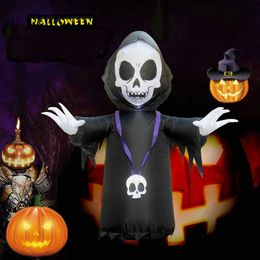 Blow Up Yard Decorations Inflatable Skeleton Ghost LED Lights Decor Outdoor Indoor Halloween Holiday with blower