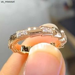 Band Rings Real 18K Rose Gold Jewellery Natural 15 Diamond Ring Women Classic Jewellery Wedding Ring Anillos Plata 925 Para Mujer Rings J230522