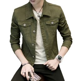 Men s Jackets Mens Denim Jacket Slim Fit Fashion Jeans Pocket Coat Men Male Spring Autumn Classic Black White 230522