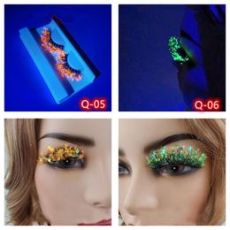 False Eyelashes 1 Pair 25mm 3D Luminous Mink Fluffy Dramatic Lashes Messy Long Makeup Sequins Eye