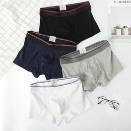 Underpants Trendy Brand Cotton Men's Underwear Boxer Shorts Sexy Breathable Summer Youth Large Size Four-corner Boys Head