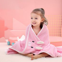 Baby Infant Bath Towels Baby Cartoon Coral Fleece Towel Newborn Baby Blanket with Hood Baby Bathrobe Infant Babys Stuff