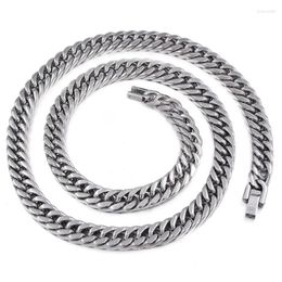 Chains CHIMDOU Customed Necklaces 8mm/10mm Miami Cuban Chain Choker/long Jewellery Silver Colour Stainless Steel Necklace Gift Men Women