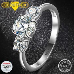 Band Rings S925 Silver Moissanite Wedding Rings For Women 055ct Round Cut D Colour VVS Moissanite Diamond Engagement Ring Shining Jewellery J230522