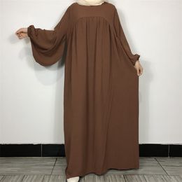 Ethnic Clothing Crepe Prayer Dress Elegant Modern Long Dress High Quality EID Ramadan Modern Abaya Elastic Cuffs Islamic Women's Muslim Clothing 230520