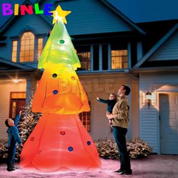 3mH top quality special white inflatable christmas tree with Colourful led lights for party decoration