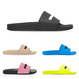 2023 pool slide Sandal men women designer slippers summer soft Black beige Yellow Blue Pink mens Rubber Slide Sandals Fashion Paris shoes b4