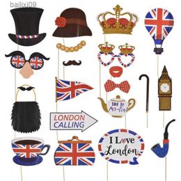 Party Decoration Photo Props For Queen Jubilee British National Holiday Photo Booth Props For Party Supplies Union Jack Flag UK Britain Patriotic T230522