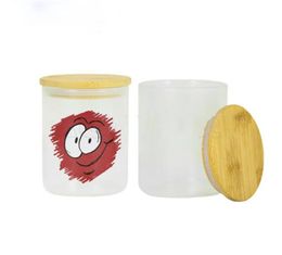 6oz Sublimation Blanks Glass Candle Jar With Bamboo lids Sublimation Glass Beer Mugs for Making Candles Candle Tins Candle Containers DIY