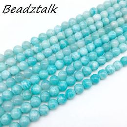 Crystal BEADZTALK Natural Russian ite Stone Beads Round Smooth Blue Colour 6 mm 8 mm 10 mm 12 mm DIY Bracelets Necklaces Earrings