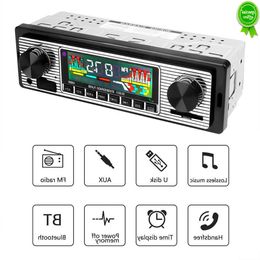 Car New New Wireless Car Radio 1 din Bluetooth Retro MP3 Multimedia Player AUX USB FM Play Vintage Stereo Audio Player With Remote Control