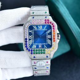 Full Diamond Mens Watch Automatic Mechanical 8215 Movement Watches 40mm With Diamond-studded Steel Bracelet Sapphire Women Watches Montre de Luxe