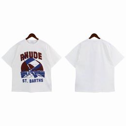 23SS Mens T-Shirts Womens Designers Tops Letter Polos Embroidery Tshirts Fashion Clothing Short Sleeved Tshirt Tees BEACH CHAIR CARD DESTINATION MOONLIGHT Tee