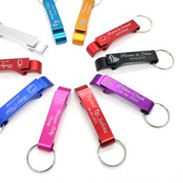 Other Event Party Supplies 30Pcs Personalised Engraved Bottle Opener Key Chain Wedding Gifts Brewery el Restaurant Christmas Private Custom 230522